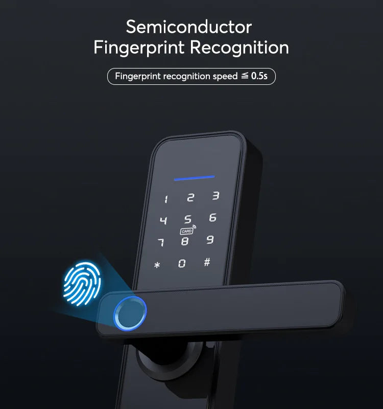 Custom Hot Waterproof Tuya APP smart lock Fingerprint door lock WiFi Smart door lock RFID Card Electronic Digital Security password loc Manufacturer