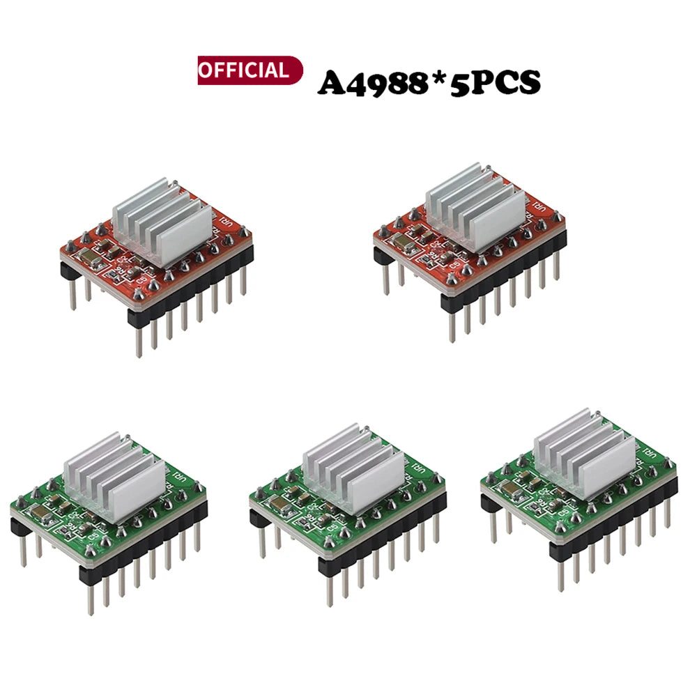 Custom 5PCS A4988 Stepper Motor Driver Module with Heatsink + Heat Sink 3D Printer Parts For SKR V1.3 1.4  GTR V1.0 MKS GEN V1.4 board Manufacturer