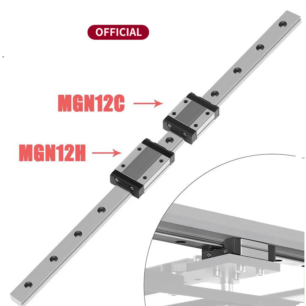 Custom NEW 3D Printer Linear Guide Core xy MGN12 100 150 200 250 300 350 400 450 500 550 600mm linear rail + MGN12C or MGN12H carriage Manufacturer