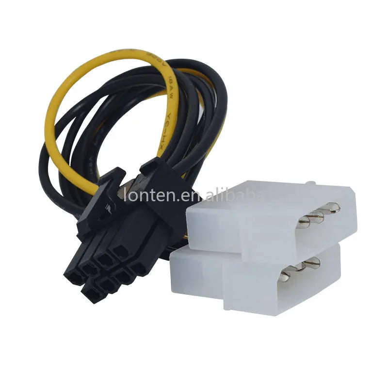 Custom Custom 1pcs 18cm 8Pin To Dual 4Pin Video Card Power Cord Y Shape 8 Pin PCI Express To Dual 4 Pin Graphics Card Power Cable Manufacturer
