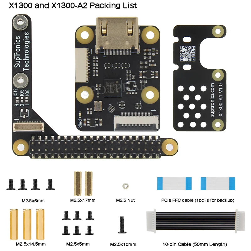 X1300 X1300-A2 Raspberry Pi 5 HDto CSI-2 Shield 1080P 60fps Audio Video Also