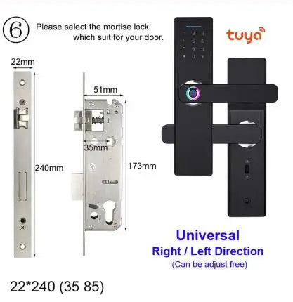 Custom Wifi Electronic Door Smart  Lock With Tuya APP Remotely  Biometric Fingerprint  Smart Card Password tuya smart lock Manufacturer