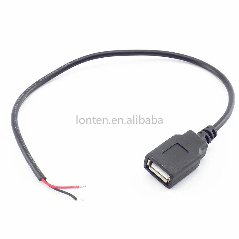 Custom 30cm Power Supply Cable 2 Pin USB 2.0 A Female male 4 pin wire Jack Charger charging Cord Extension Connector DIY 5V line Manufacturer