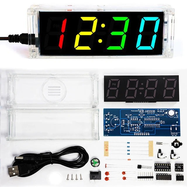 Custom diy clock kit digital tube temperature alarm week display 51 MCU DS1302 diy electronic kit soldering subjest assembly Manufacturer