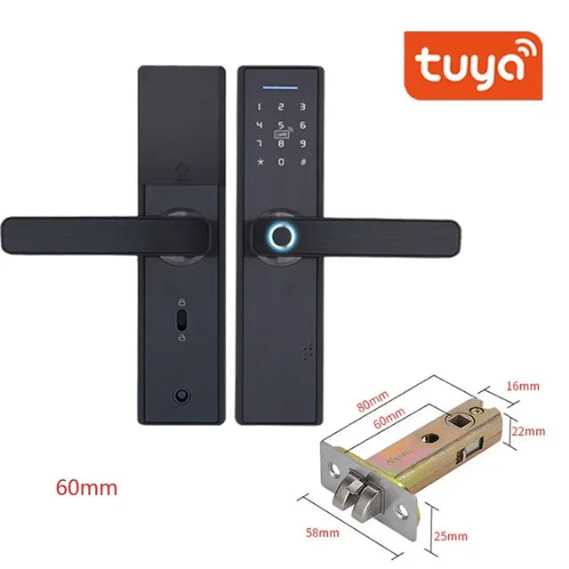Custom Hot Tuya WIFI Door Lock smart lock Fingerprint Smart door Lock ,Password Keyless Door Lock,APP Remotely Fechadura Digital door l Manufacturer