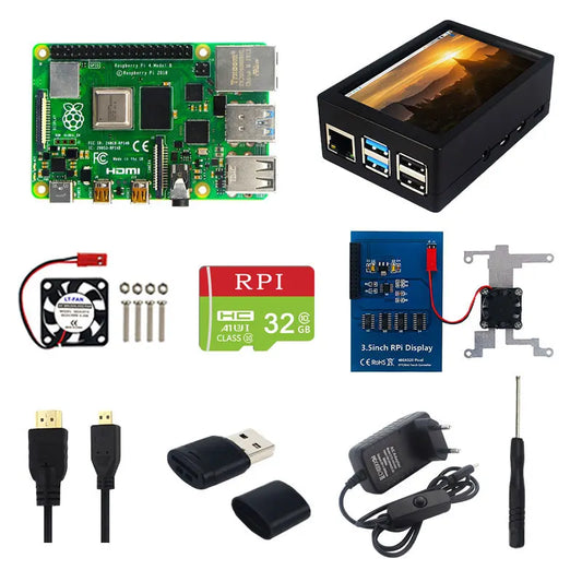 Custom Raspberry Pi 4 Model B Kit 2GB/4GB/8GB RAM + Case + Cooling Fan + 4K HD Video Cable + Power Supply for Raspberry Pi 4B Manufacturer