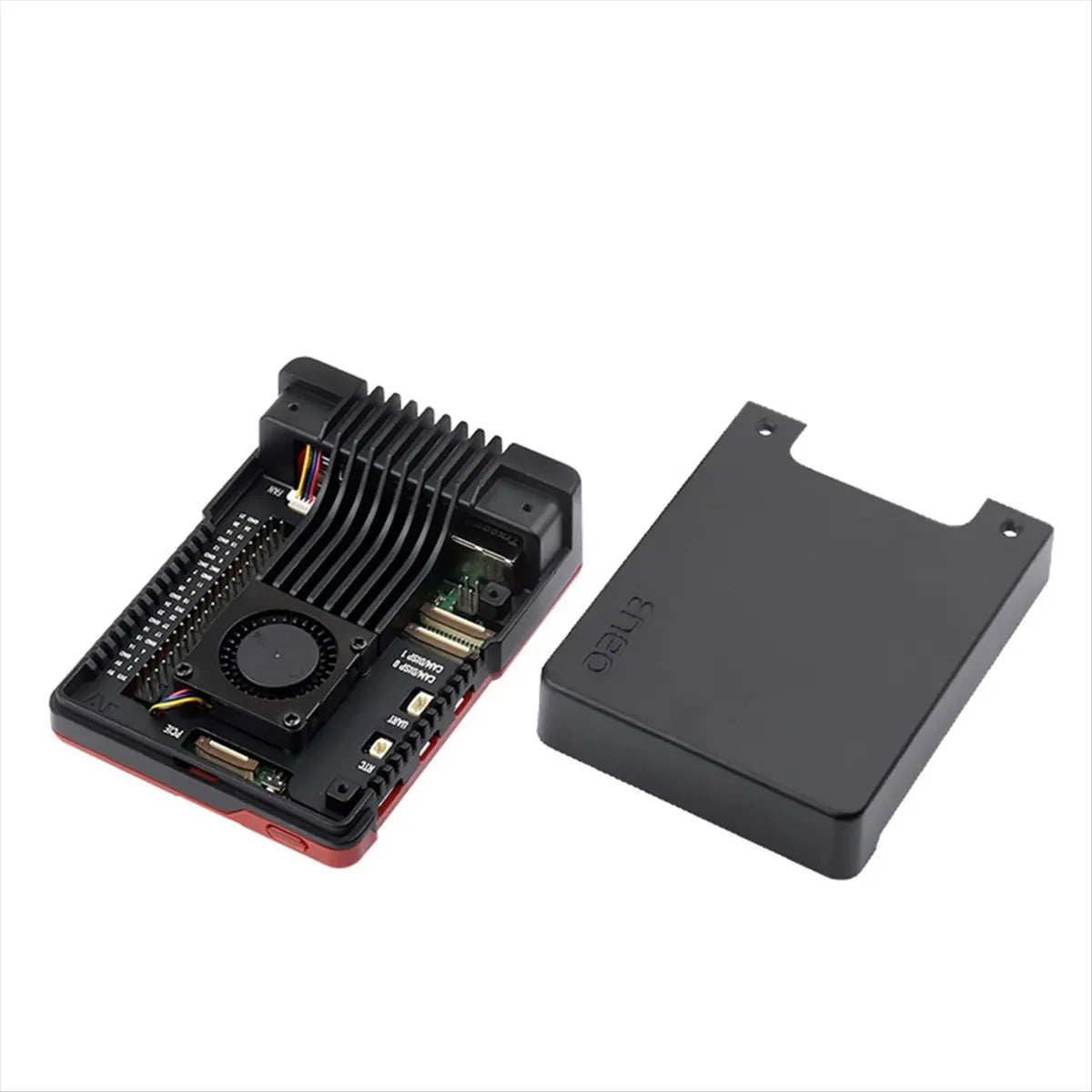 Raspberry Pi 5 Aluminum Case with PWN Fan Passive Cooling Fins Exhaust Vent