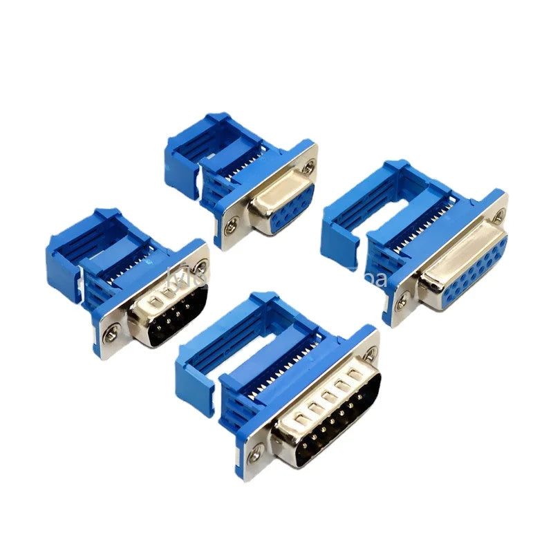 Custom Pack 2.54mm 0.1" Pitch DB15 Male IDC Crimp Connector for Flat Ribbon Cable, D-sub 15 Pins Manufacturer