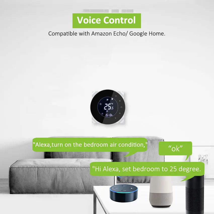 Custom WiFi fan coil programmable controller LCD touch screen digital indoor thermostat TUYA smart thermostat Manufacturer