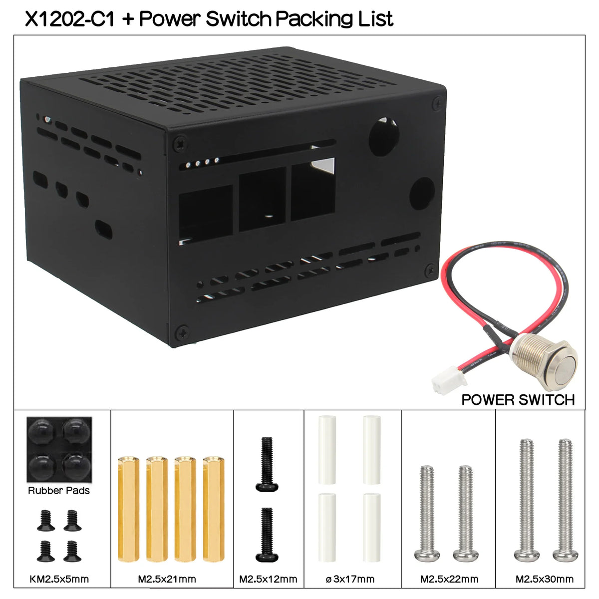 X1202-C1 Metal Case for Raspberry Pi 5 & X1202 UPS Board