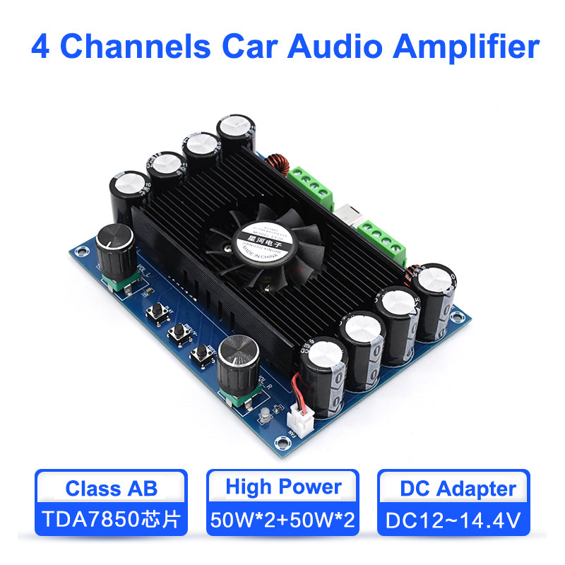 4*50W TDA7850 Audio Power Amplifier Board Class AB 4 Channel Subwoofer Car Stereo Home Theater audio Amplifiers pcb assembly