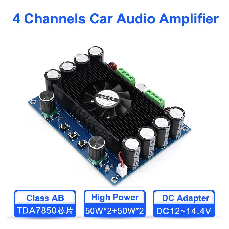 Custom 4*50W TDA7850 Audio Power Amplifier Board Class AB 4 Channel Subwoofer Car Stereo Home Theater audio Amplifiers pcb assembly Manufacturer