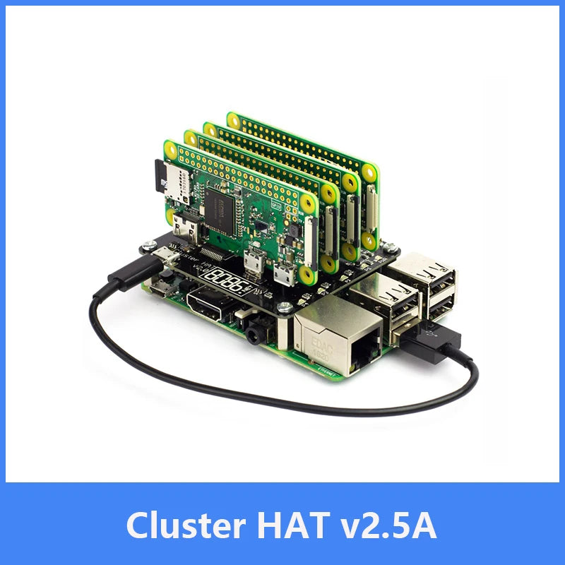 Custom Cluster HAT V2.5, configured to use USB gadget mode, is a teaching and testing tool Manufacturer