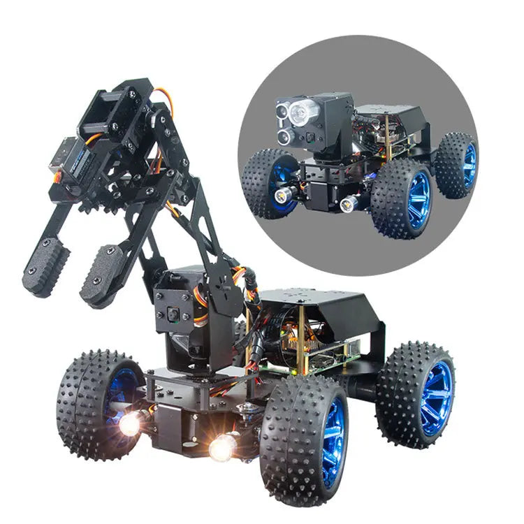 Custom Robotic Arm Steam Raspberry Pi Aluminum Alloy Explorer Trolley 360-Degree Rotating Programming Education Manufacturer