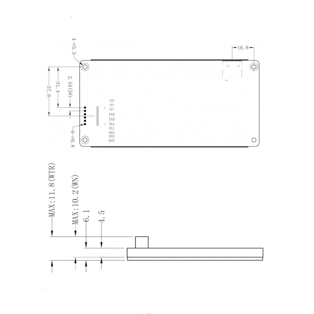 LONTEN 5 inch Serial screen DGUS II smart wifi module interface capacitive touch LCD screen 854*480 Custom