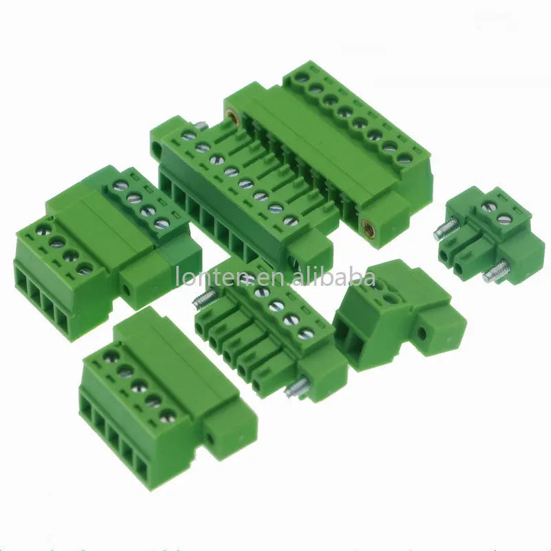 Custom 5Sets 15EDG 3.81 2/3/4/5/6/7/8 Pin Right Angle Screw Terminal Block Connector 3.81MM Pitch Plug + Pin Header Socket Manufacturer
