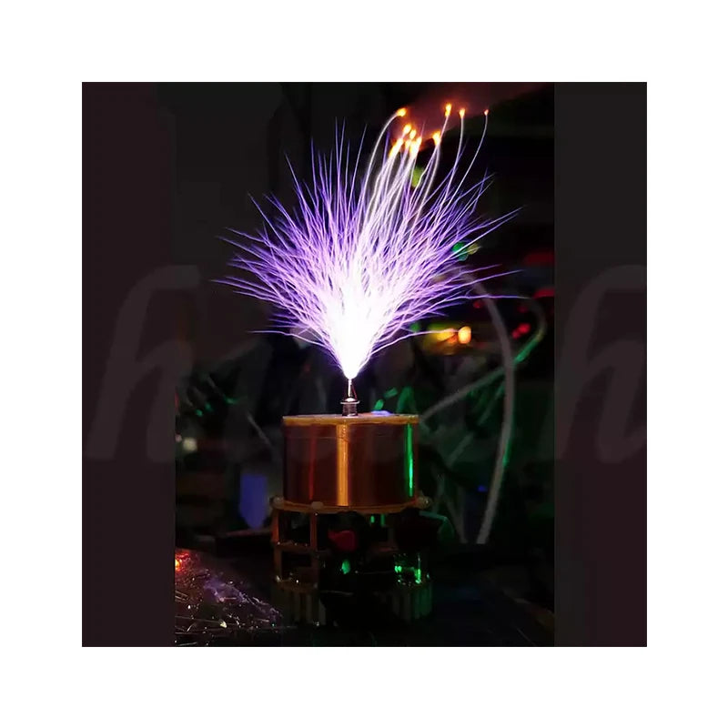 Custom Touchable Artificial Lightning Mini Music Double E Class Solid Tesla Coil Teaching Tool Wireless  Lighting Manufacturer