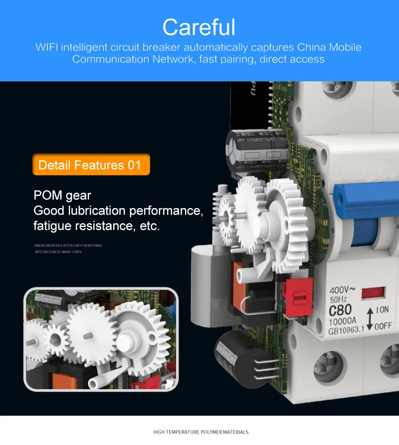 Custom Lonten Smart Home WiFi Switch Light 2P 32A/80A/100A Circuit Breaker IoT Switch App Ewelink Remote Control Work With Alexa Google Manufacturer