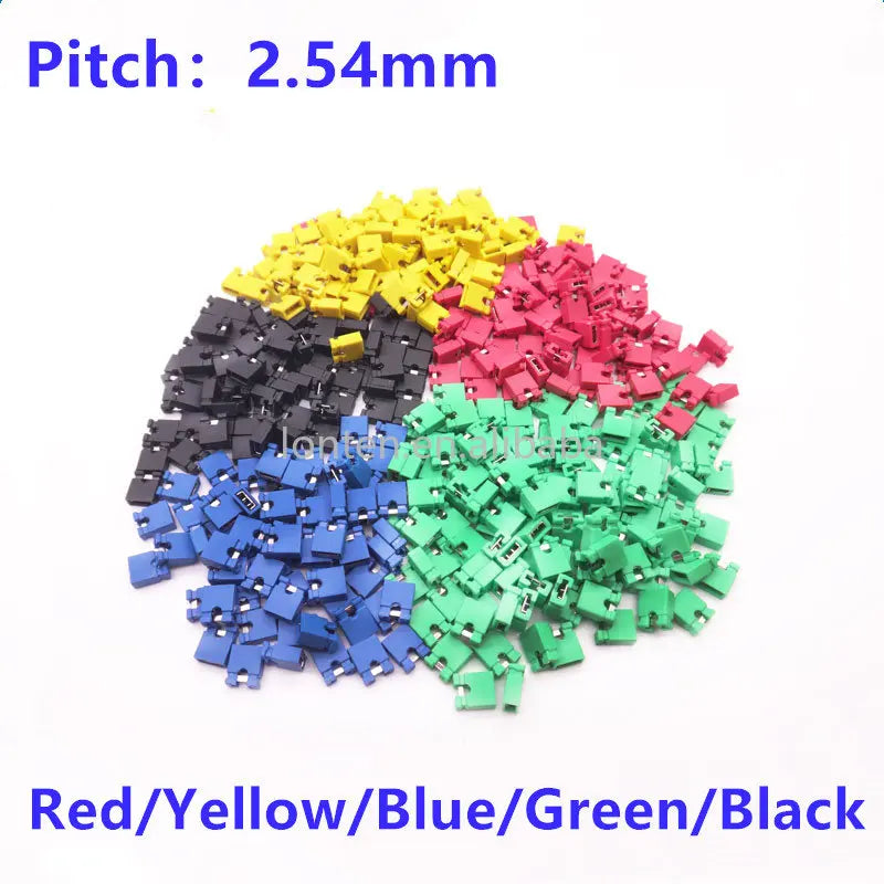 Custom 1000Pcs/Lot Multicolor Black/Red/Yellow/Green/Blue 2.54mm Jumper Cap Header Pin Shunt Short Circuit Connector Open Top Manufacturer