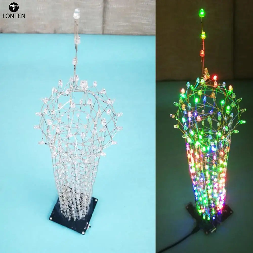 Custom Lonten DIY Colorful LED Display Lamp Infrared Remote Control DIY Welding Light Kits DIY Lamp Brain-training Toy - Macao Tower Manufacturer