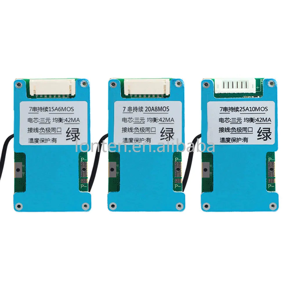 Custom BMS 7S 24V 15A 20A 25A Li-ion Lmo Ternary Lithium 18650 Battery Charge Protection Board Balance And NTC Temperature Protect Manufacturer