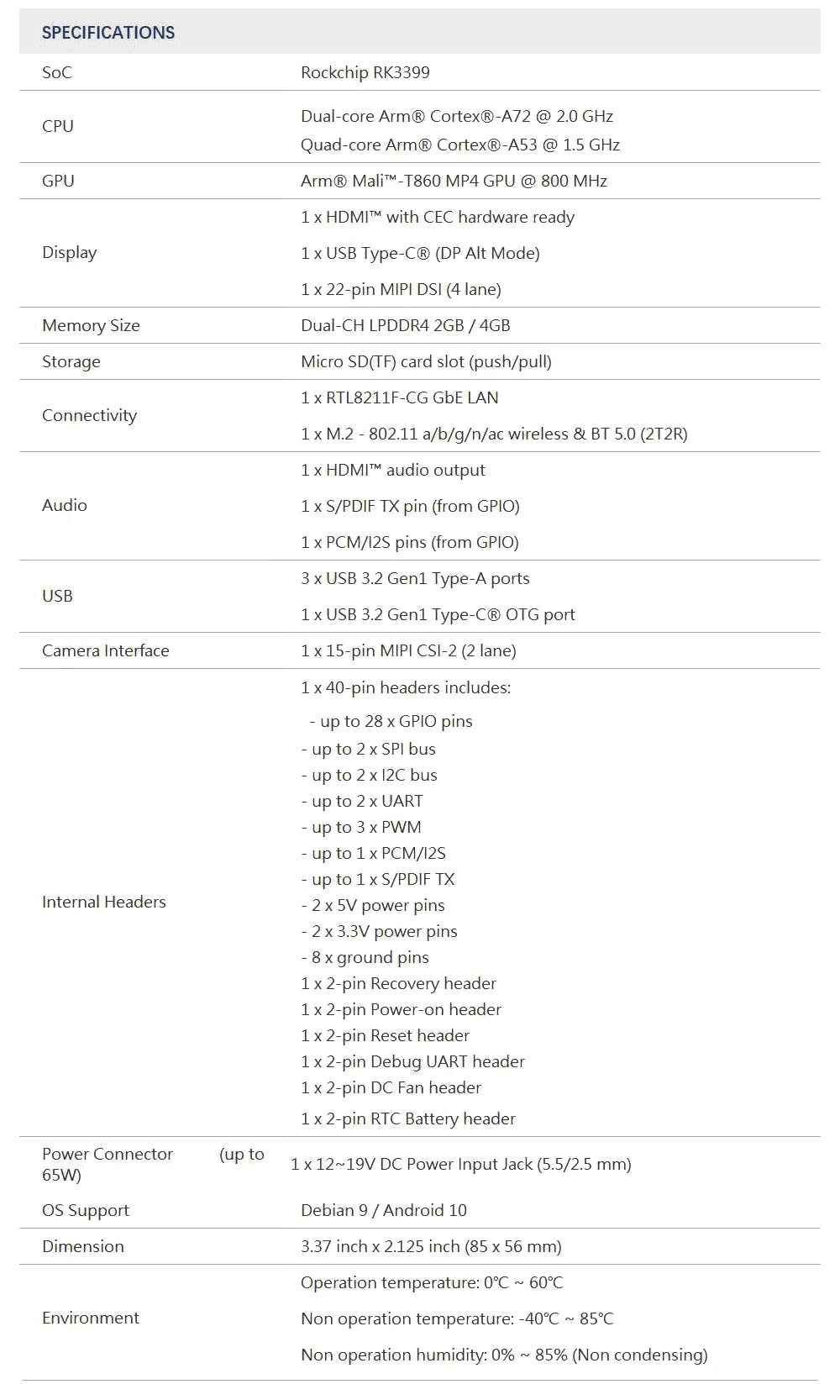 Custom Tinker Board 2S Rockchip RK3399 an Arm-based Single Board Computer/SBC Support Android 10/Ubuntu Tinkerboard 2S / Tinker2S Manufacturer