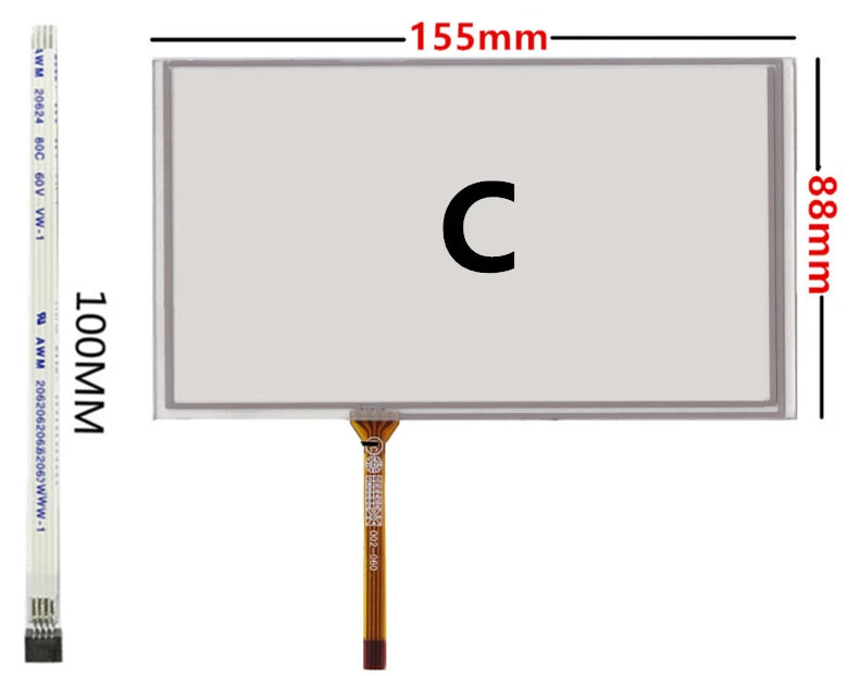 Custom 6.5 Inch 155mm*88mm High Compatibility Universal Digitizer Touch Screen Glass Panel For Car Navigation HSD062IDW1 TM062RDH01 Manufacturer