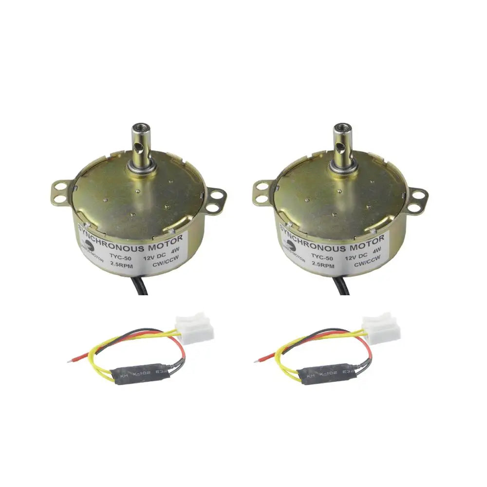 Custom 2PCS Slow Speed Electric Motor TYC-50 DC 12V 2.5-3RPM CW/CCW Turntable Motor Synchronous Motor Manufacturer