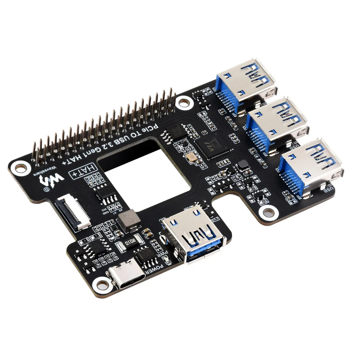 PI5 PCIe To USB 3.0 HUB Expansion Board for RasPi RPI Raspberry Pi 5 Projects 4GB 8GB 16GB RAM HAT Breakout Shield Accessories