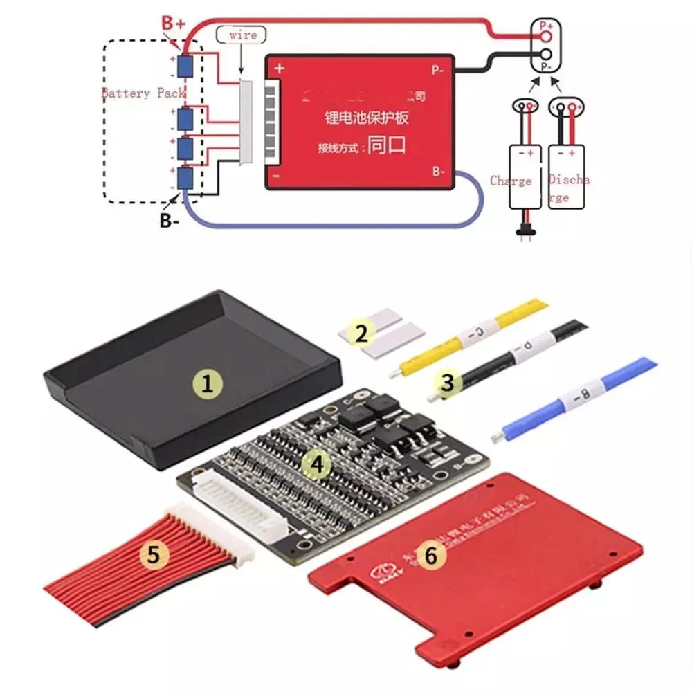 Custom 24V 7S 16/25/35/45/60A BMS PCB PCM Battery Protection Board for Ebike Electric Bicycle with balance water proof Manufacturer