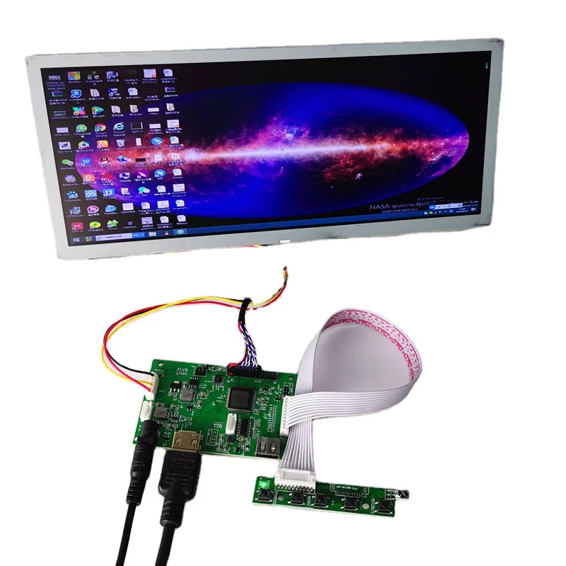 Custom 12.3 inch LCD display module kit HD/USB play 1280*480 for raspberry pi 3 Display Computer Temperature Memory Display DIY Kits Manufacturer