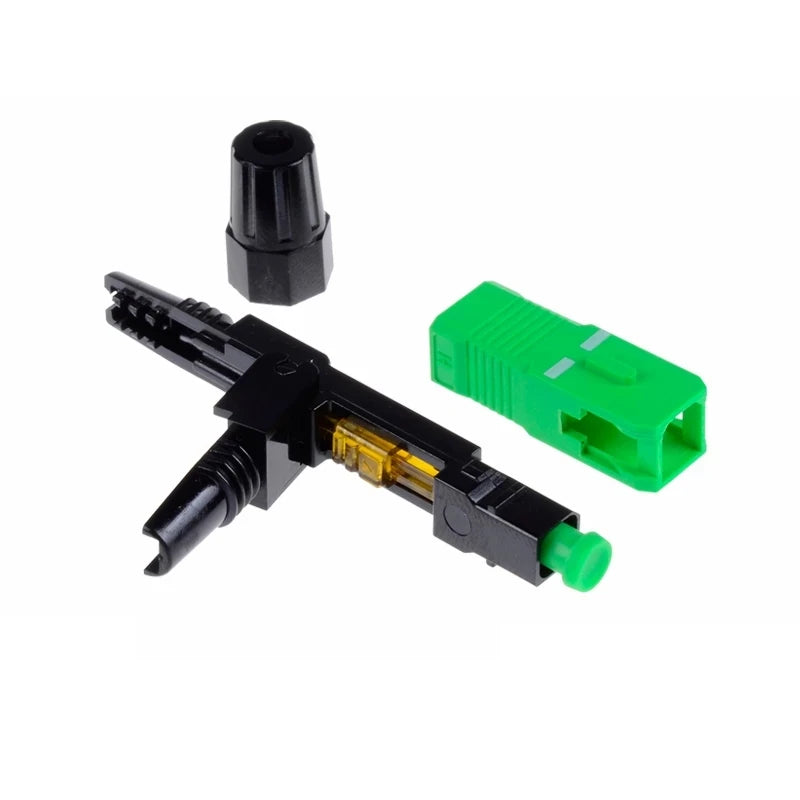 Custom High Quality 50PCS SC APC fiber optic SC APC Single-mode Fast connector SC APC FTTH Fiber Optic quick Connector Manufacturer