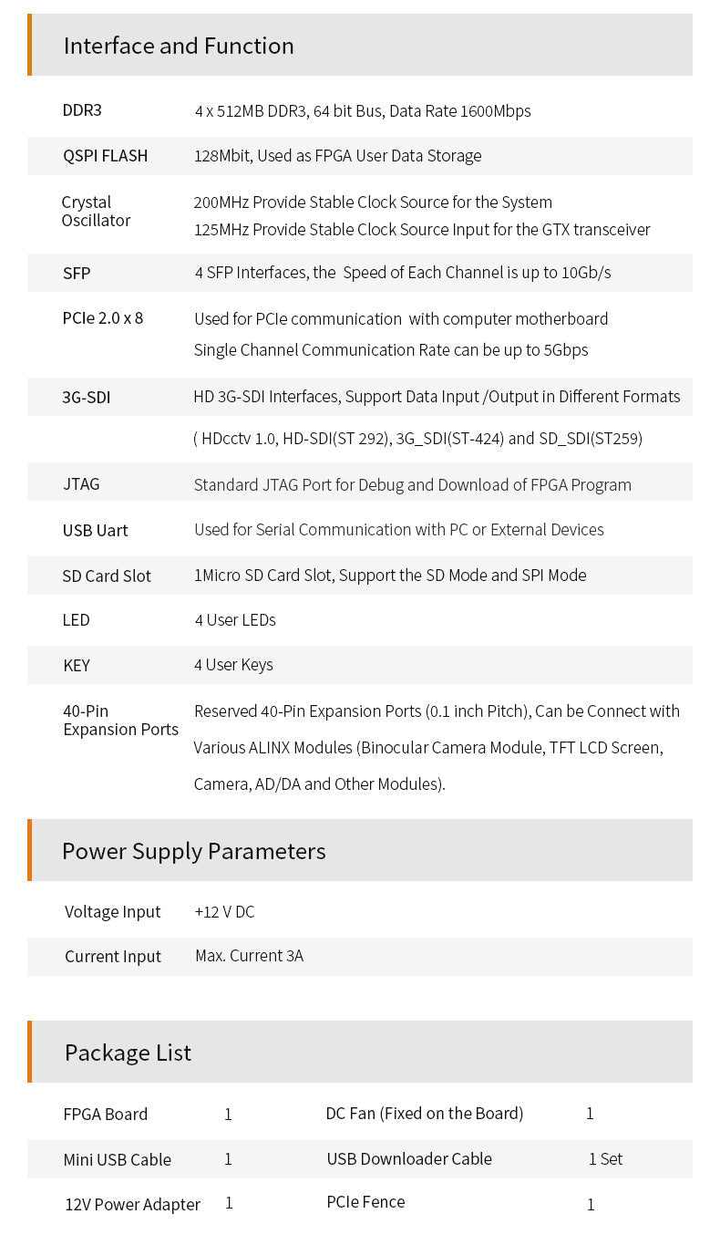 AV7K300: XILINX Kintex-7 K7 7325 XC7K325 SDI Video Image Processing SFP PCIE Accelerator Card FPGA Development Board Custom PCB