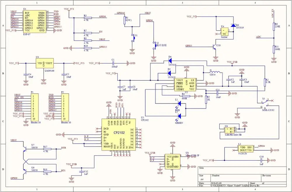Custom NodeMCU EVO ESP8266 5DB ANTENNA RGB BUZZER Custom PCB oem assembly pcba Manufacturer