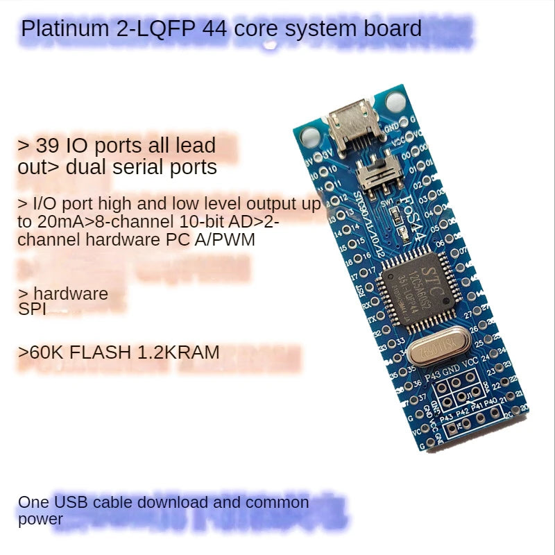 Custom 51 MCU minimum system board integrated USB download STC90C52RC/89C52RC instead of C51 S52 Manufacturer