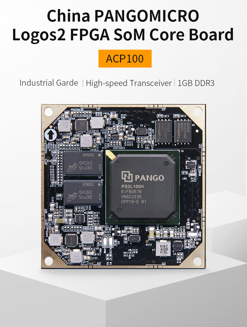 SoM ACP100: PangomMicro Logos2 PG2L100H FPGA Industrial-grade system module customized PCB ultrasonic cleaner PCBA customize