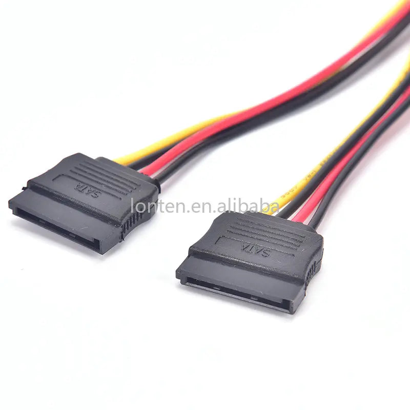 Custom Custom SATA 15PIN Serial Cable One-to-two Power Conversion Cable SATA15pin Male Female Extension Cable HDD Y Splitter Connector Manufacturer