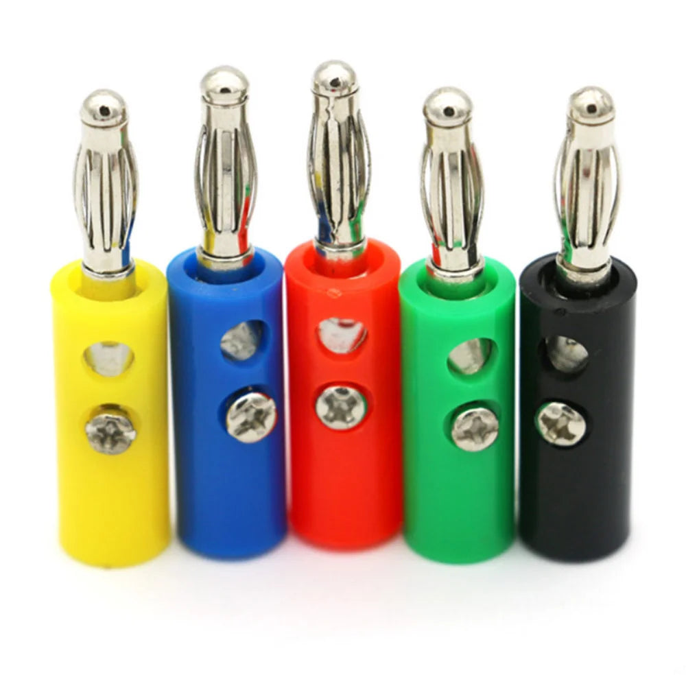 Custom 10pcs 4mm Audio Speaker Screw Banana Plug Connectors Black Red Green Yellow Green Manufacturer