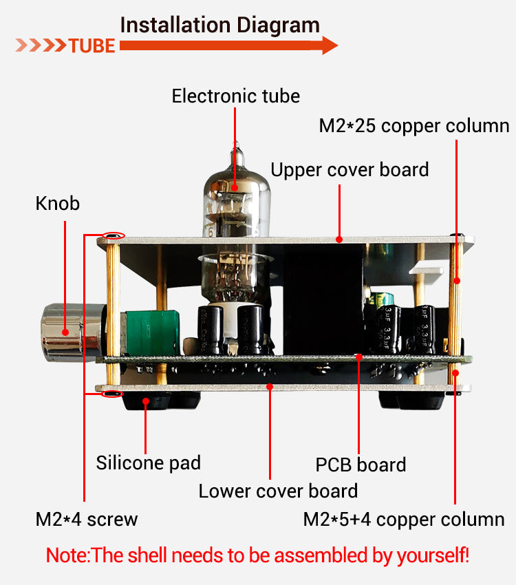 6J1 Preamplifier Power 2*30W Amplifiers HiFi Tube Preamp Stereo Bile Buffer audio amplifier board pcb assembly