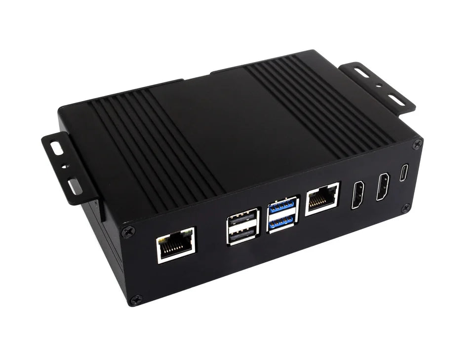 Waveshare's Multifunctional All-in-One Mini Computer Kit for Raspberry Pi 5 Aluminum Alloy Case PCIe Adapters for Processor