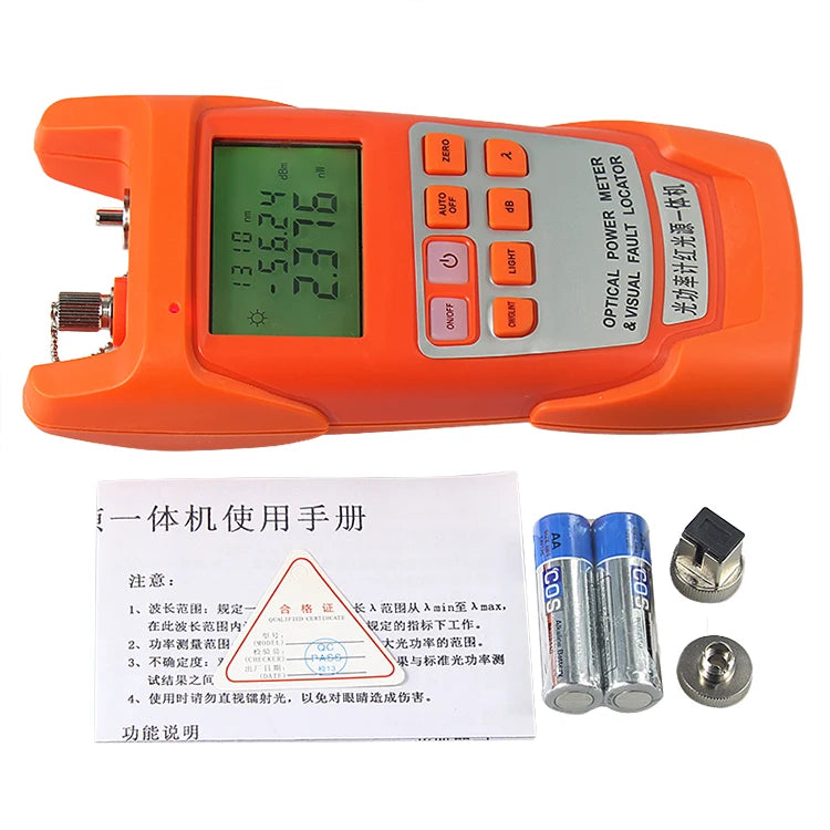 Custom Orange AUA-9AC OPM Optical Power Meter & Visual Fault Locator -70~+10dBm VFL 10mW Handheld Optical Laser Light Source Manufacturer