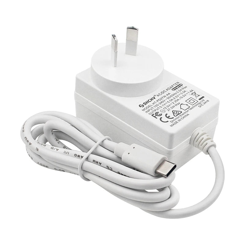 Custom Raspberry Pi 5 Power Supply PD 27W 5.1V 5A AU Plug for Australia New Zealand Power Adapter