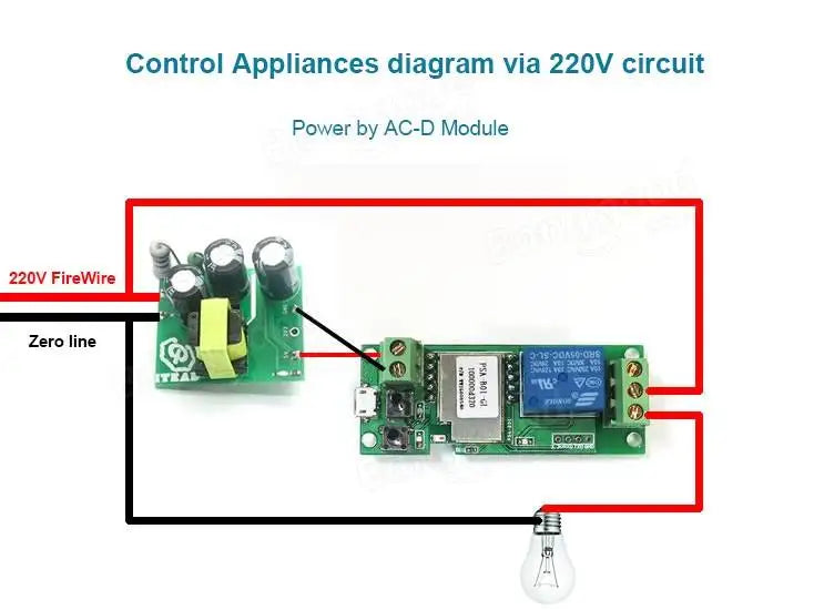 Custom USB 5V DIY One Channel Jog Inching Self-locking WIFI Wireless Smart Home Switch modules Manufacturer