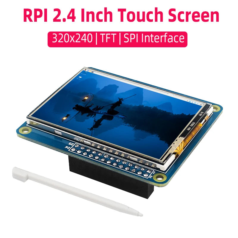 Raspberry Pi 2.4 Inch Resistive Touch Screen SPI Interface TFT LCD Monitor 320x240 Display for Raspberry Pi 5/4B/3B+/3B/3A+/Zero