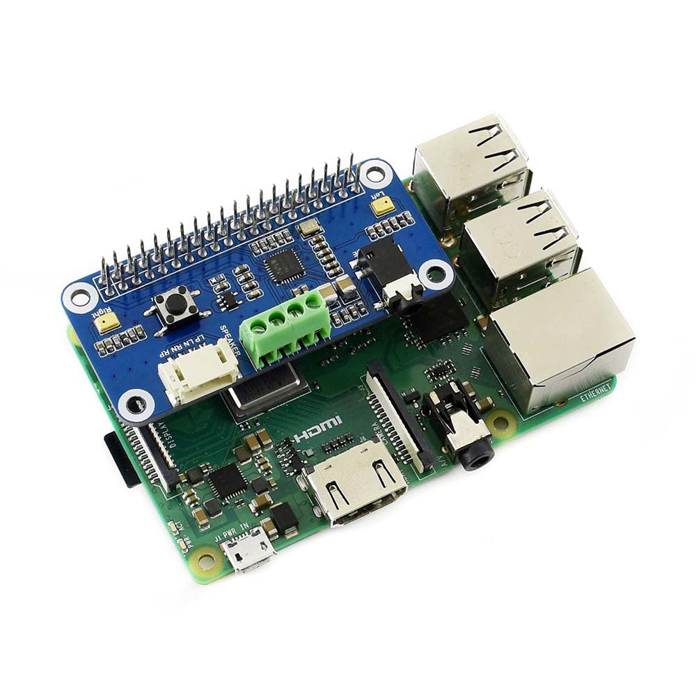 WM8960 Hi-Fi Sound Card HAT for Raspberry Pi Zero/Zero W/Zero WH/2B/3B/3B+, Stereo CODEC, Play/Record Custom PCB customize