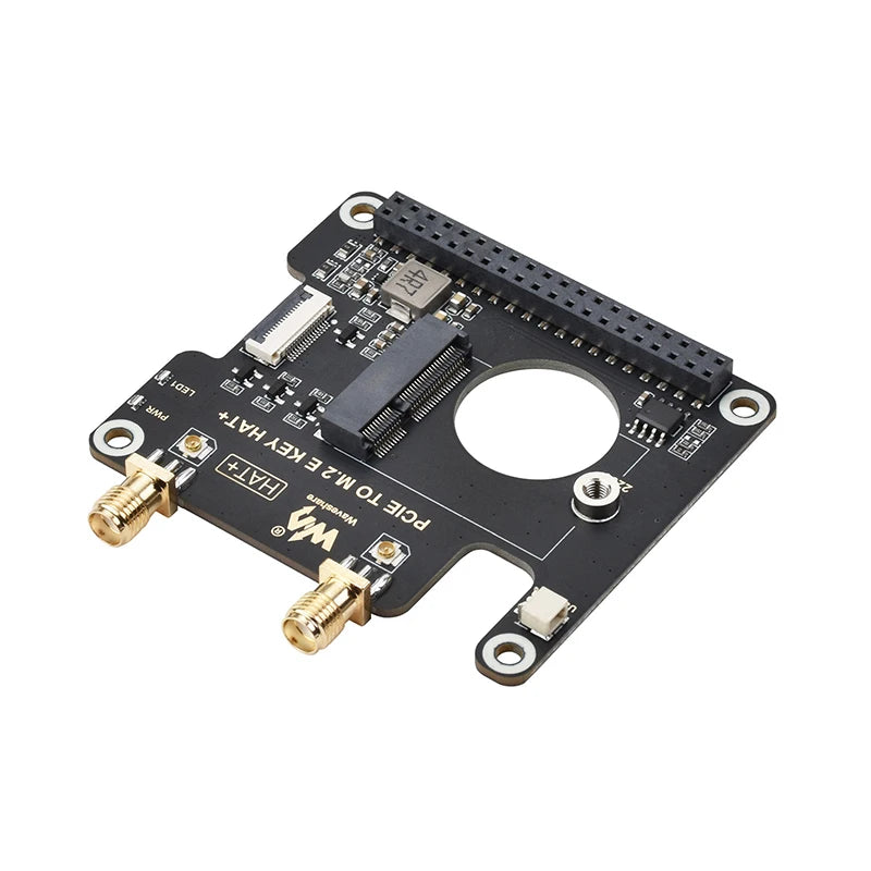 PCIe M.2 E KEY HAT+ Extension Board Compatible NGFF (M.2 E Key) Wireless NIC Support USB for Connection for Raspberry Pi 5