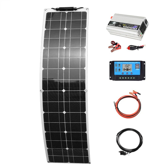 Custom 50Watt Monocrystalline   Solar Panel Kit Off Grid System 100W Solar Panels 12V 24V Controller PV Connector Alligator Clip Manufacturer