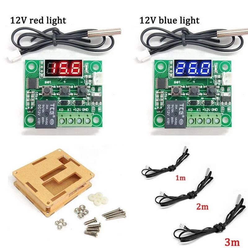 Custom W1209 Red LED Digital Thermostat Temperature Control Thermometer Thermo Controller Module DC 12V 125V Waterproof with Box Manufacturer