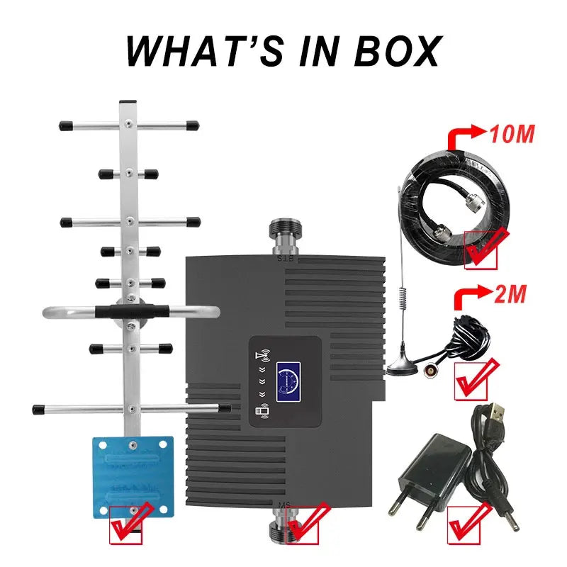 Custom Cellular Amplifier LTE 700 800 1800 2600 MHz Single Band Signal Booster Mobile Phone Repeater With 10M Cable Kit Manufacturer