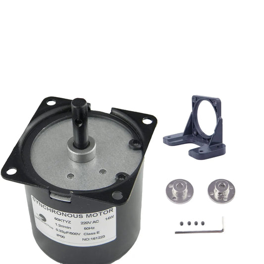 Custom Permanent Magnet Synchronous Gear Motor 220V 1.2RPM CW/CCW With Fixed Bracket and Flange Coupling Manufacturer